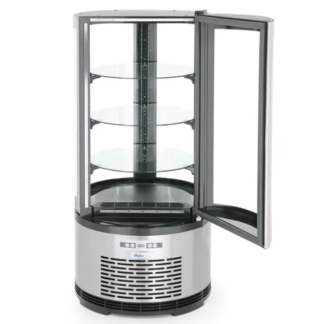 Arktic Ronde gebaksvitrine – 100L – LED-verlichting – 3 verstelbare schappen – roestvrij staal