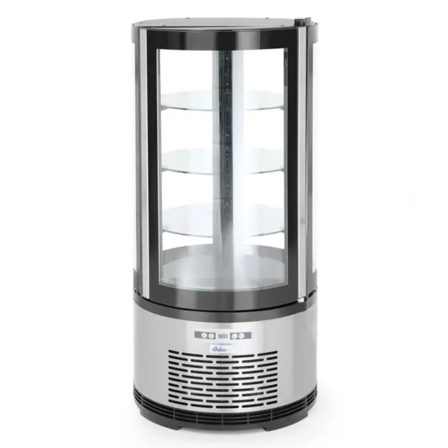 Arktic Ronde gebaksvitrine – 100L – LED-verlichting – 3 verstelbare schappen – roestvrij staal