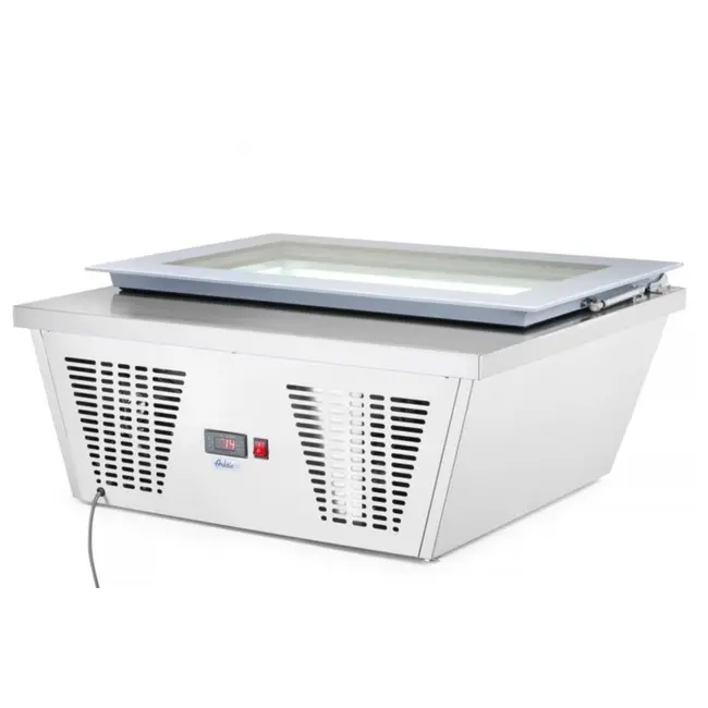 Arktic Displayvriezer – roestvast staal – gehard glas – digitaal display – 867x735x373 mm