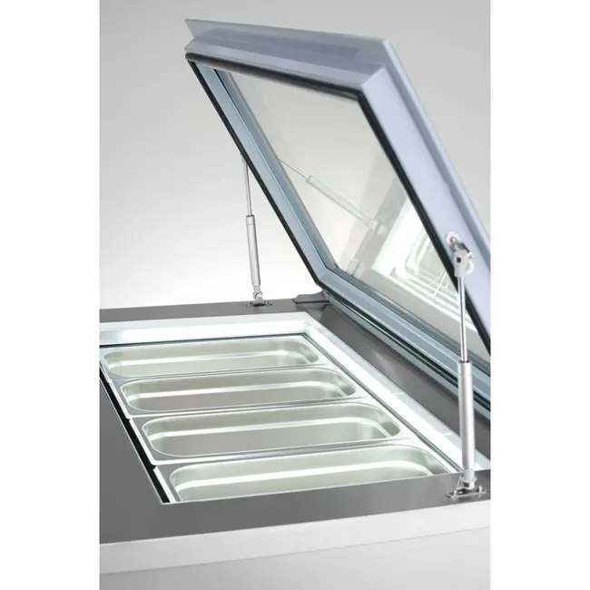 Arktic Displayvriezer – roestvast staal – gehard glas – digitaal display – 867x735x373 mm