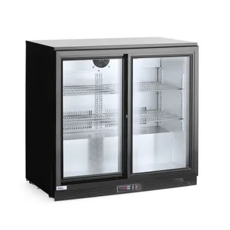 Arktic Ruime barkoelkast – schuifdeuren – LED-verlichting – 197L – zwart