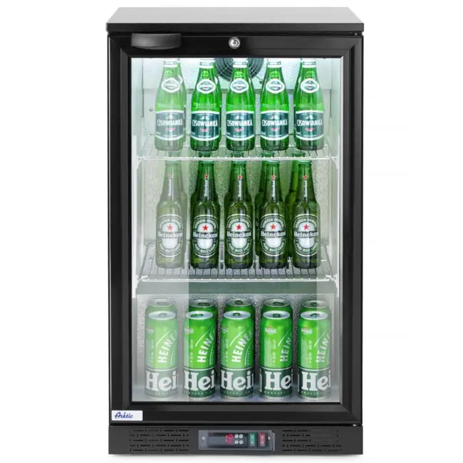 Arktic Ruime backbar koelkast – 103L – zwart – LED-verlichting – gehard glas – 2-10 °C