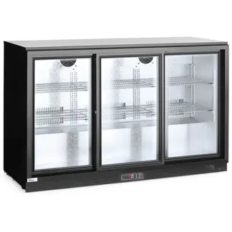 Arktic Ruime backbar koelkast – drie schuifdeuren – LED-verlichting – zwart – 308L