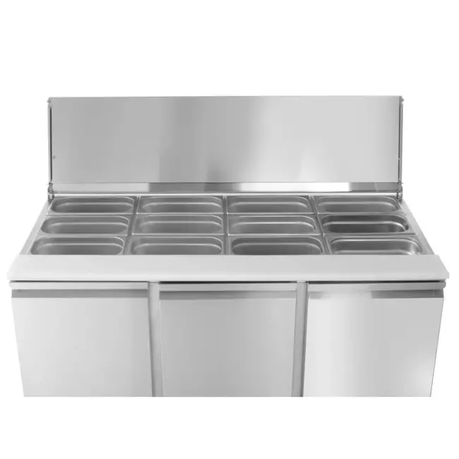 Arktic Saladette met 3 deuren – 380L – geforceerde luchtkoeling – digitaal display – roestvast staal