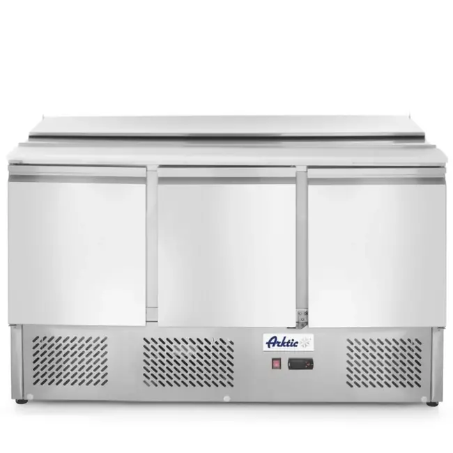 Arktic Saladette met 3 deuren – 380L – geforceerde luchtkoeling – digitaal display – roestvast staal