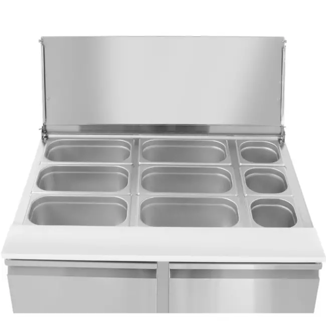 Arktic Saladette met 2 deuren – 300L – roestvast staal – geforceerde luchtkoeling – 912x702x888 mm