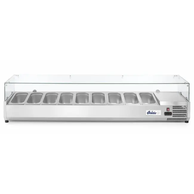 Arktic Opzetkoelvitrine – 9x GN 1/3 – RVS – Digitaal display – 2005 mm
