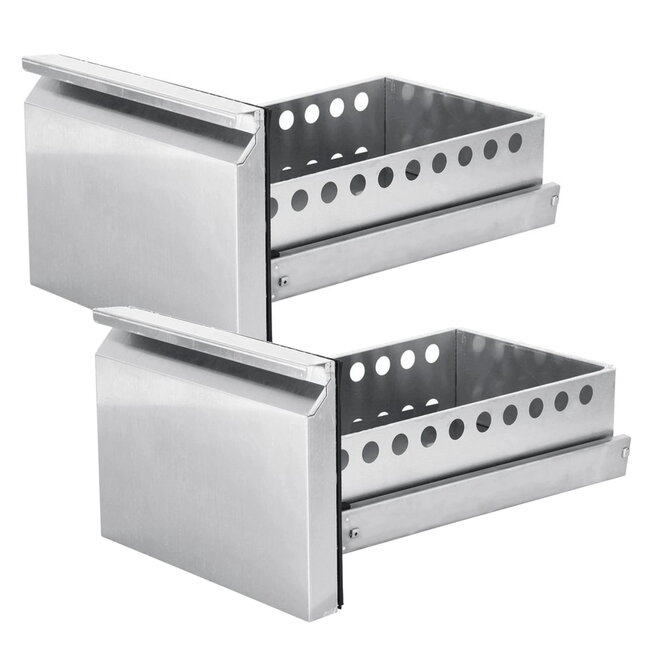 Arktic Set van 2 lades met rails – Profi Line – 300x545x145 mm – roestvast staal