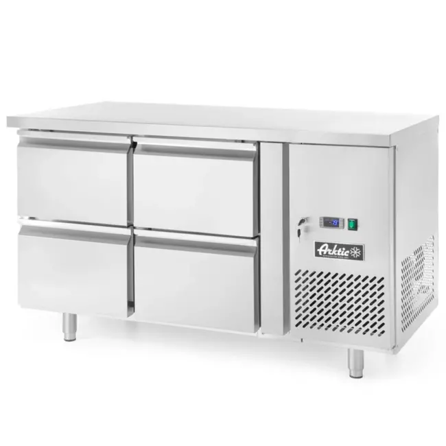 Arktic Koelwerkbank met 4 lades – roestvast staal – geforceerde luchtkoeling – 280L