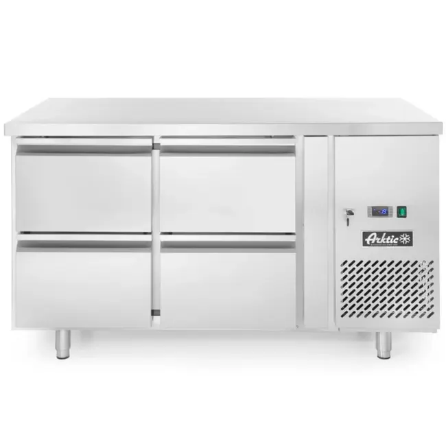 Arktic Koelwerkbank met 4 lades – roestvast staal – geforceerde luchtkoeling – 280L