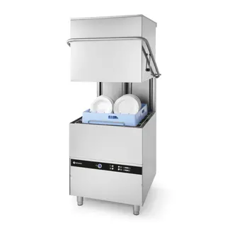 HENDI Doorschuifvaatwasser – elektronische bediening – roestvrij staal – 745x900x1406 mm – 400V/8600W
