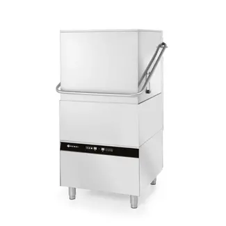 HENDI Doorschuifvaatwasser – elektronische bediening – roestvrij staal – 3 wasprogramma's – verstelbare poten