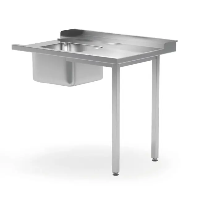 HENDI Laadtafel met gootsteen – rechterzijde – roestvast staal – 1200x700x x(H)850 mm