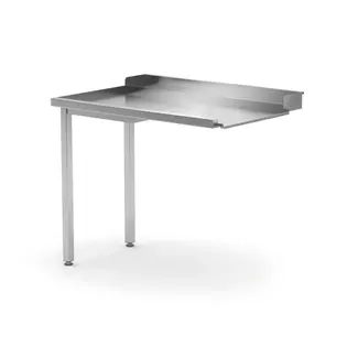 HENDI Uitlooptafel vaatwassers – linkerzijde – roestvast staal – verstelbare poten – 1000x700x850 mm