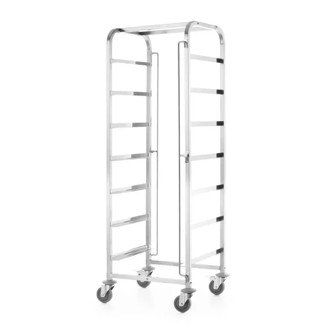 HENDI Trolley voor vaatwasserkorven – 7 lagen – 500x500 mm – met remmen – roestvrij staal
