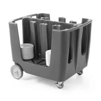 HENDI Bordenwagen – Verstelbare afscheidingen – Schok- en slagvast – Inclusief afdekhoes – 930x720x785 mm