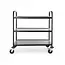 HENDI Stijlvolle serveerwagen – mat zwart – geluiddempend – 3 bladen – 905x585x945 mm
