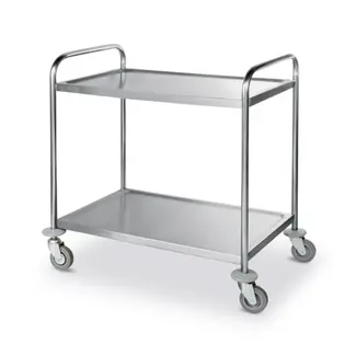 HENDI Serveerwagen – Roestvast staal – Geluiddempend – 2 bladen – 905x585x945 mm