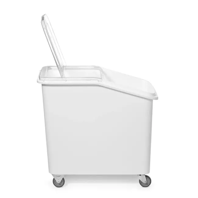 HENDI Voedseltrolley – 82L – Polyethyleen – 71 cm hoog – Transparant deksel – Zwenkwielen met remmen