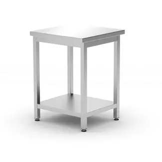 HENDI Centrale werktafel met schap – roestvast staal – verstelbare poten – 600x600x850 mm