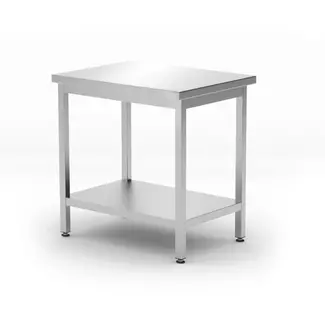 HENDI Centrale werktafel met schap – roestvast staal – verstelbare poten – 800x600x850 mm