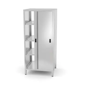 HENDI Doorvoerkast met schuifdeuren – roestvrij staal – verstelbare voeten – 800x700x1800 mm