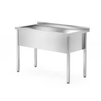 HENDI Enkele spoeltafel – gelast – verstelbare poten – roestvast staal – 1000x700x x(H)850 mm