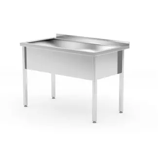 HENDI Enkele spoeltafel – gelast – diepte 700 mm – wasbak 300 mm – roestvast staal – verstelbare poten