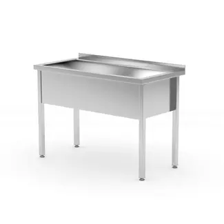 HENDI Enkele spoeltafel – gelast roestvast staal – verstelbare poten – 1000x600x850 mm