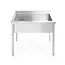 HENDI Enkele spoeltafel – roestvast staal – verstelbare poten – 800x600x850 mm