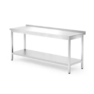 HENDI Muur werktafel met schap – roestvast staal – verstelbare voeten – 1800x700x850 mm
