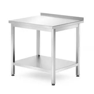 HENDI Muur werktafel met schap – roestvast staal – verstelbare voeten – 800x700x850 mm