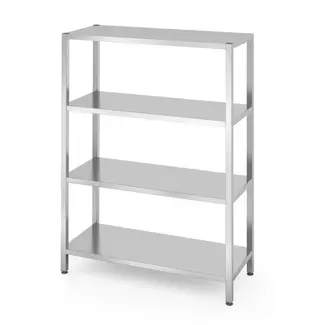 HENDI Opbergrek met 4 verstelbare planken – roestvrij staal – 1200x600x1800 mm