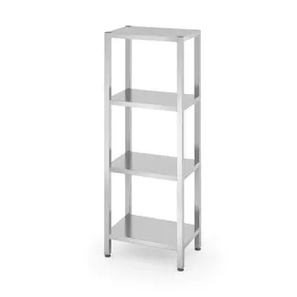 HENDI Opbergrek met 4 verstelbare planken – roestvrij staal – 600x400x1800 mm