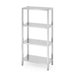 HENDI Opbergrek met 4 verstelbare planken – roestvrij staal – 800x400x1800 mm