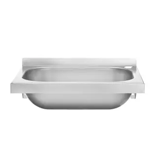 HENDI Roestvrijstalen spoelbak – wandmontage – 400x290x145 mm – kraan- en afvoergaten