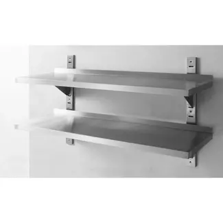 HENDI Wandplank met 2 niveaus – roestvast staal – 1800x355x600 mm – eenvoudig te reinigen