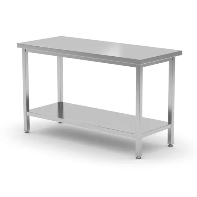 HENDI Werktafel zware uitvoering – 360° toegankelijk – verstelbare poten – 1400x600 mm – roestvast staal