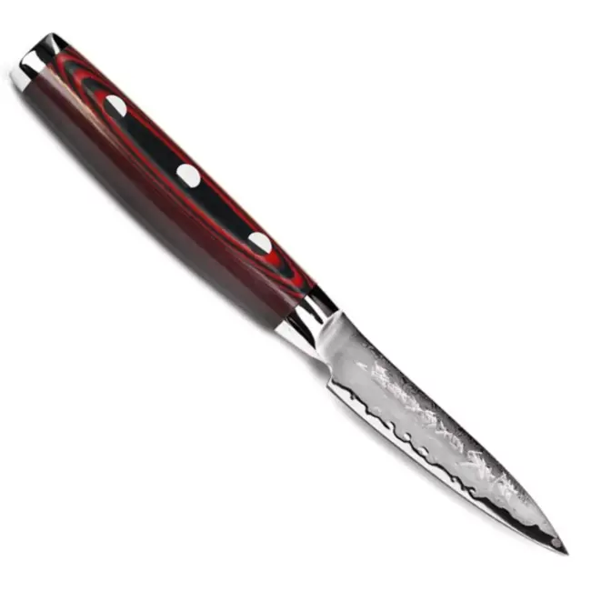 Yaxell Super Gou Messenset – 7-delig – Zwarte Magneetstrip met 6 Messen – 161 Lagen Damaststaal – SG2 Staal – 63 HRC – Canvas-Micarta Heft