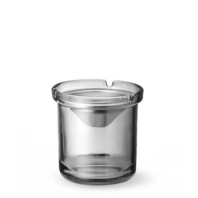 HENDI Asbak met trechter – hittebestendig glas – roestvrij staal – winddicht – 98x99 mm
