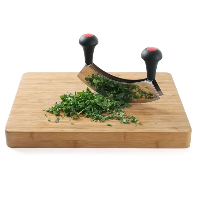 HENDI Dubbel wiegemes – ergonomisch ontwerp – zwart – 215x150 mm