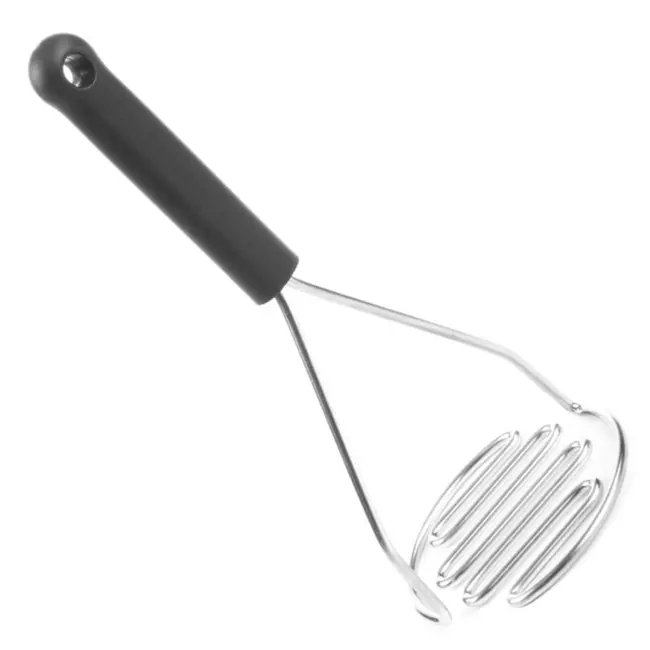 HENDI Aardappelstamper – Comfortabele handgreep – Vaatwasmachinebestendig – Zwart – ⌀95x230 mm