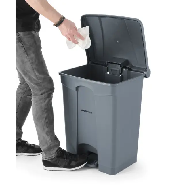 AmerBox Pedaalemmer – 87L – lichtgrijs – kunststof – 500x410x x(H)815mm