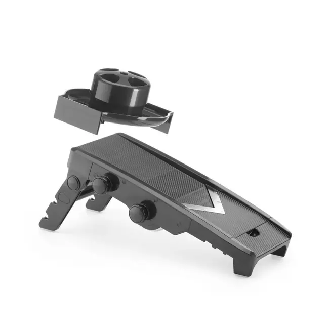 HENDI Mandoline – V-vormig mes – Instelbare snijddikte – Zwart – 130x335x75 mm