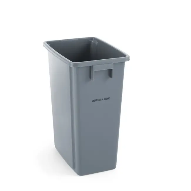 AmerBox Smalle afvalbak – 60L – lichtgrijs – compact ontwerp – polypropyleen