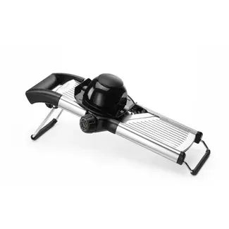 HENDI Mandoline van RVS met snijdikte 0,5–9 mm en groentehouder