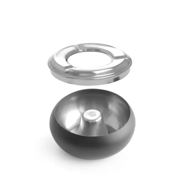 HENDI Terrasasbak – roestvast staal – matzwarte coating – verwijderbare rand – ⌀105x(H)58mm