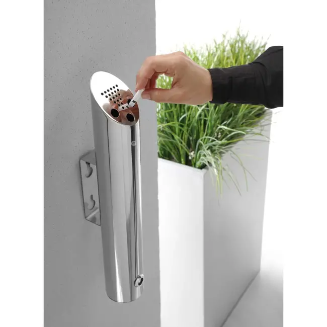 HENDI Wandasbak – Robuust ontwerp – Eenvoudig te legen – Roestvast staal – Ø75xH460 mm