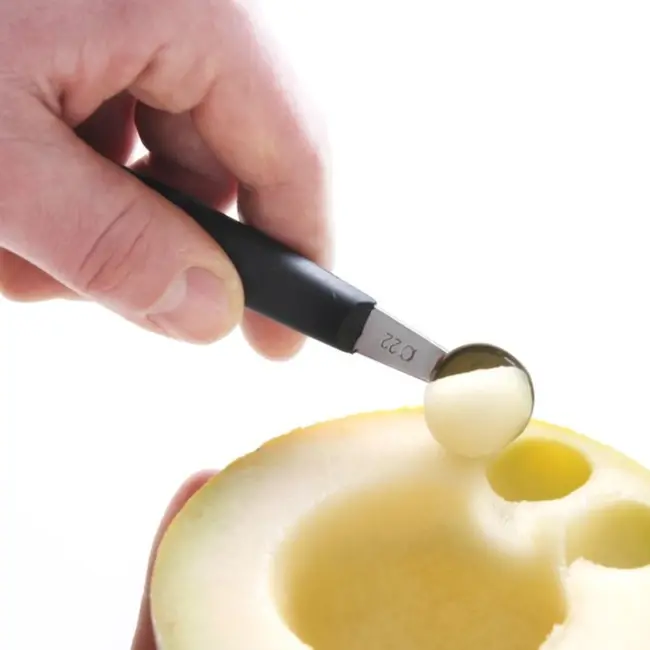 HENDI Dubbele meloenbolletjeslepel – 22-25 mm – zwart – 165 mm