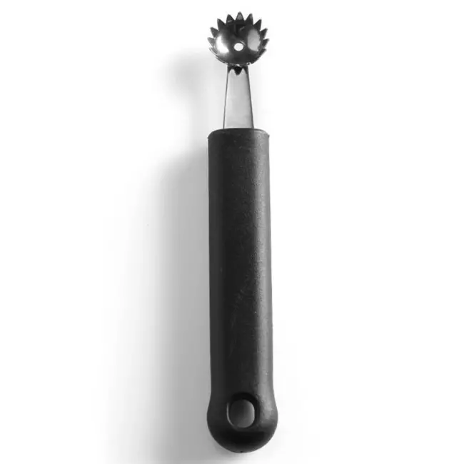 HENDI Gekartelde meloenbolletjeslepel – 150 mm – zwart – roestvrij staal